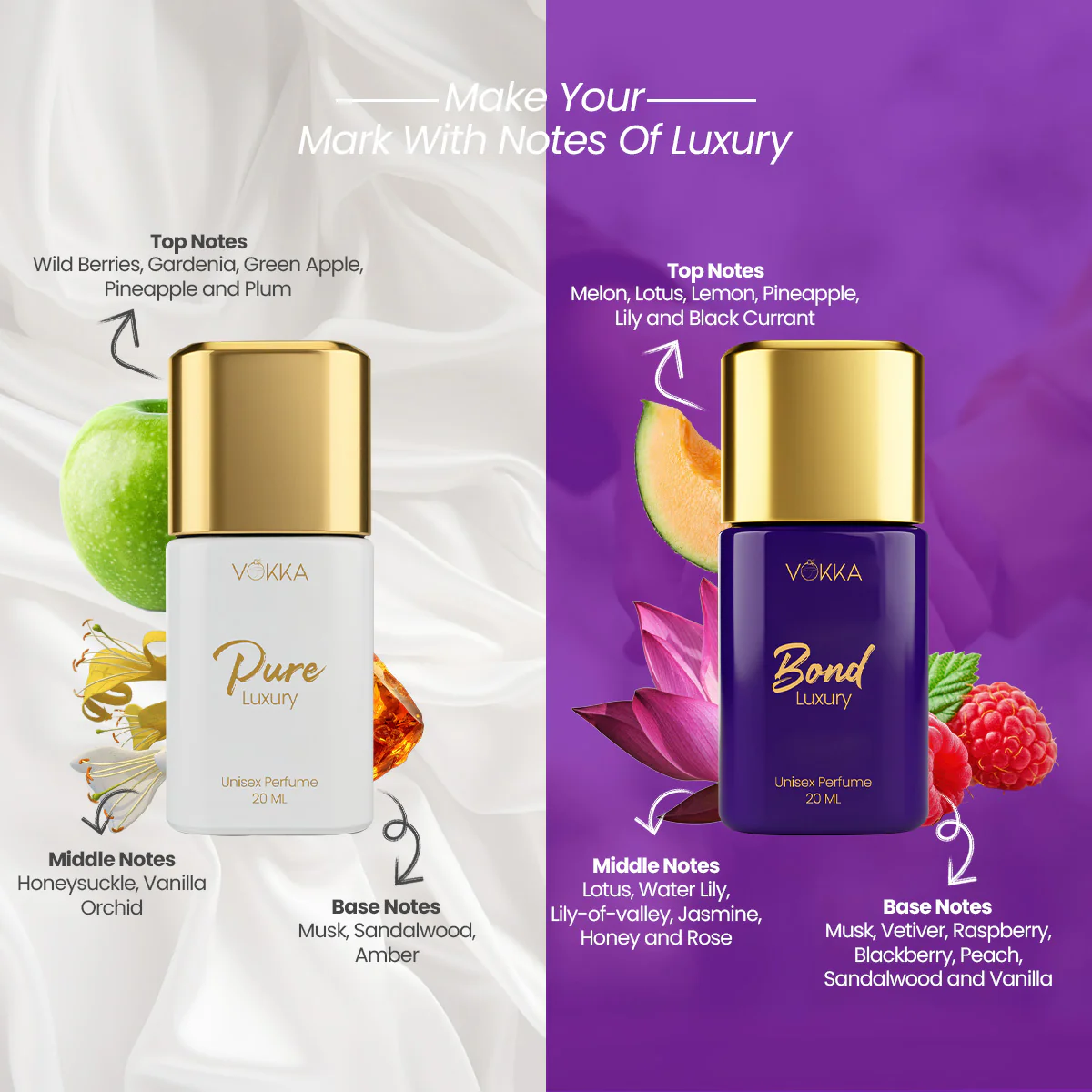Vokka Bond Collection Luxury Long Lasting Unisex Perfume Gift Set 4x20ml - Image 4