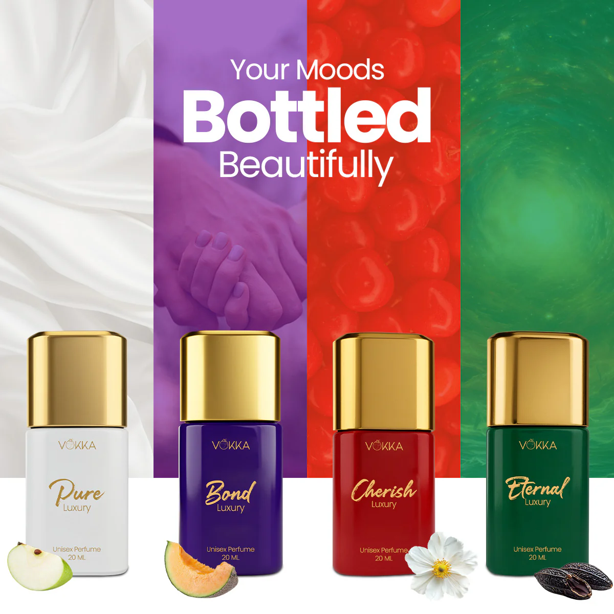 Vokka Bond Collection Luxury Long Lasting Unisex Perfume Gift Set 4x20ml - Image 8
