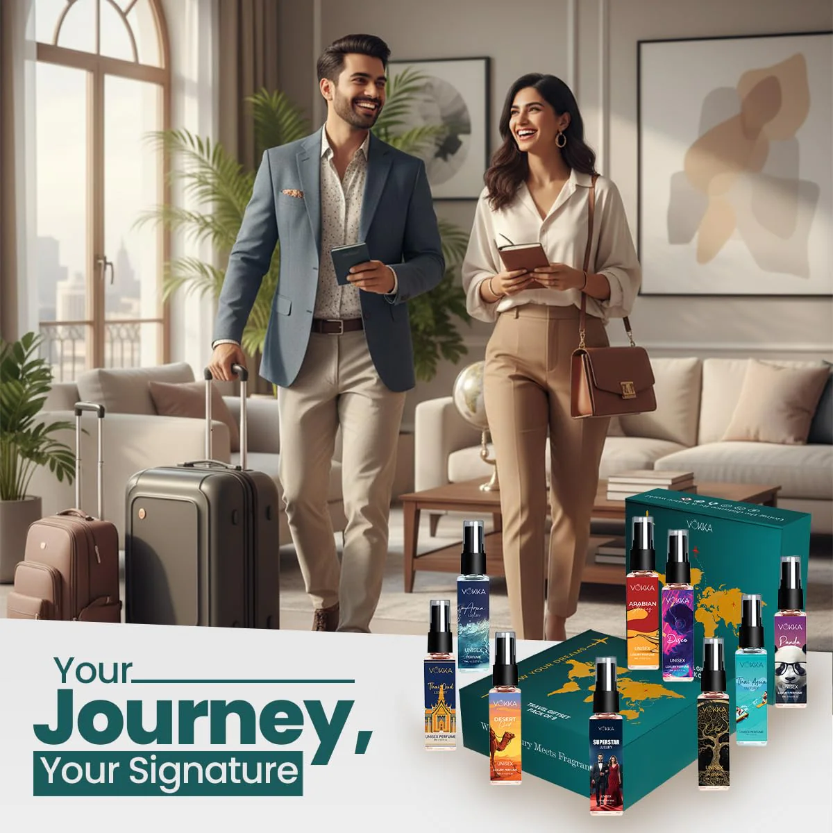 Vokka Luxury Perfume 9 x 8ml Gift Set for Men & Women | Premium Travel Fragrance Gift Pack - Image 3
