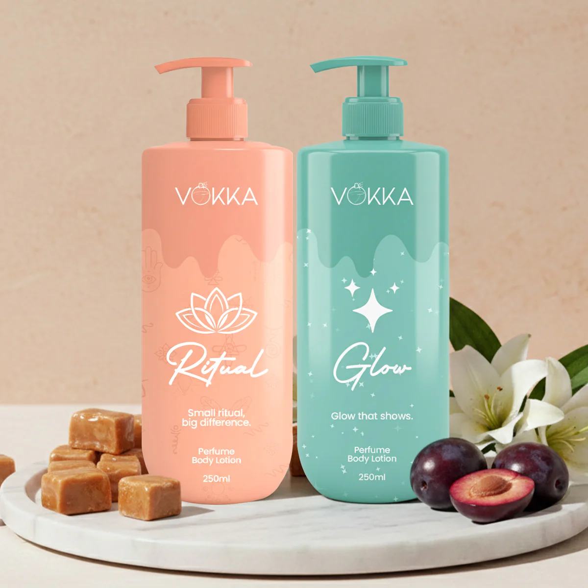 Vokka Ritual & Glow Perfume Body Lotion Combo 250ml x 2 - Image 6
