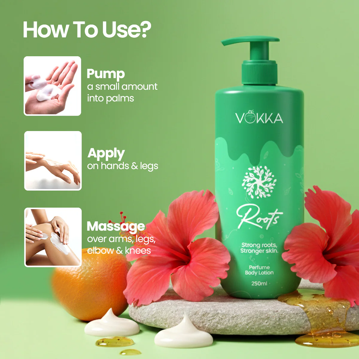 Vokka Roots Perfume Body Lotion 250ml | Floral Fruity Gourmand Fragrance - Image 8