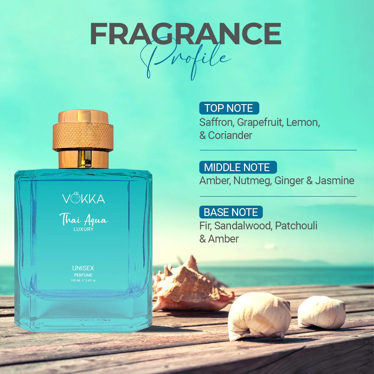 VOKKA Thai Aqua 100 ml Unisex Luxury Long Lasting Aqua Perfume For Men And Women - Image 5